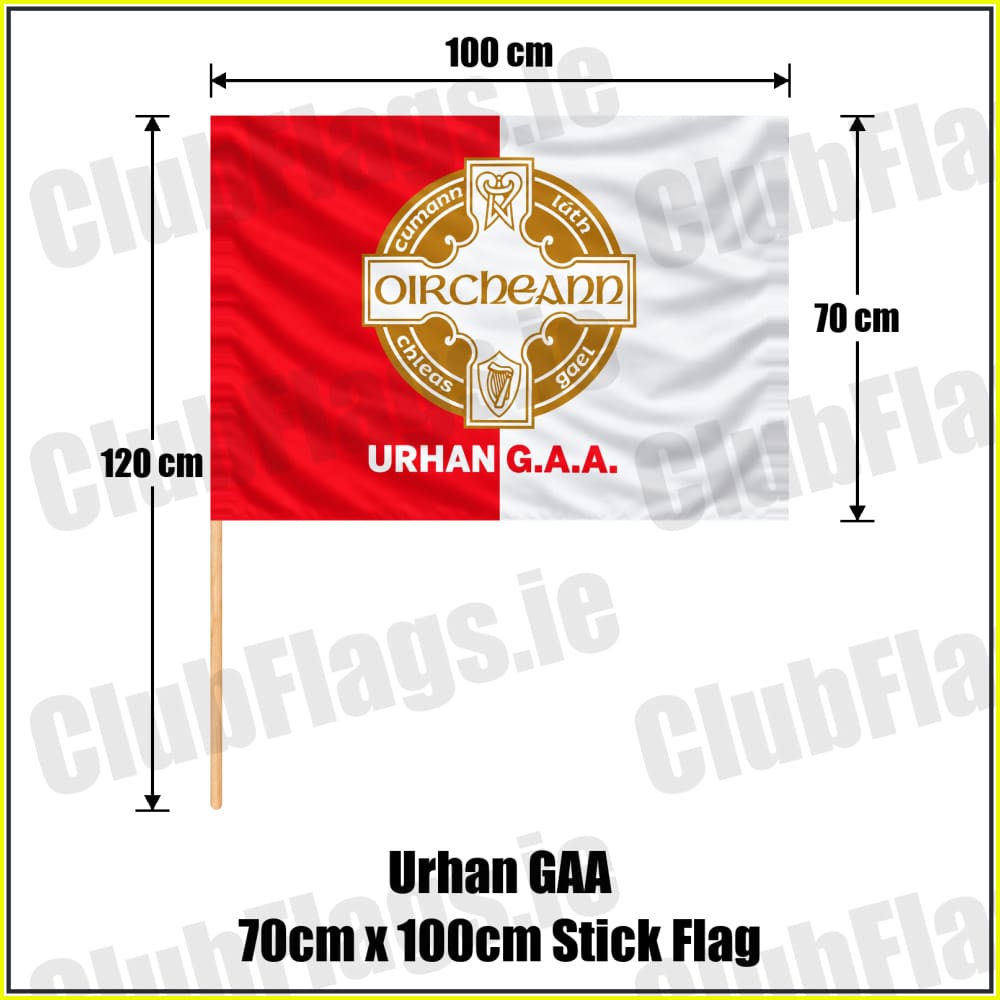 Urhan GAA 70cm x 100cm Stick Flag - ClubFlags.ie