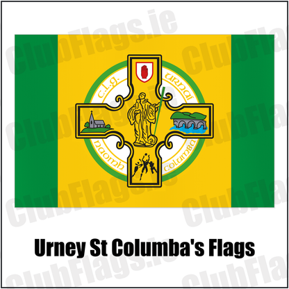 Urney St Columba's Flags with the club crest and colours, Tyrone GAA - ClubFlags.ie
