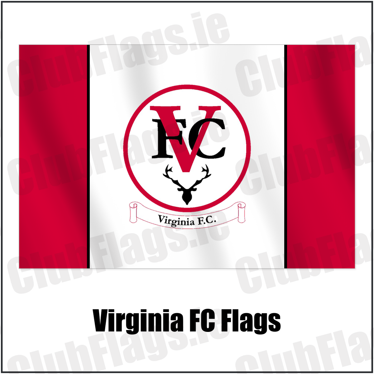 Virginia FC Flags with the club crest and colours, Cavan Football - ClubFlags.ie