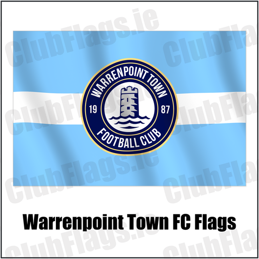 Warrenpoint Town FC Flags with the verified club crest and colours, Down Football - ClubFlags.ie