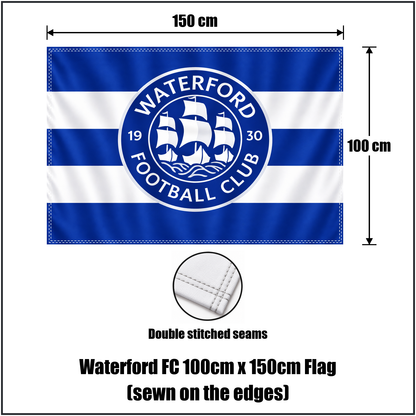 Waterford FC 100cm x 150cm Flag (sewn on the edges) - ClubFlags.ie