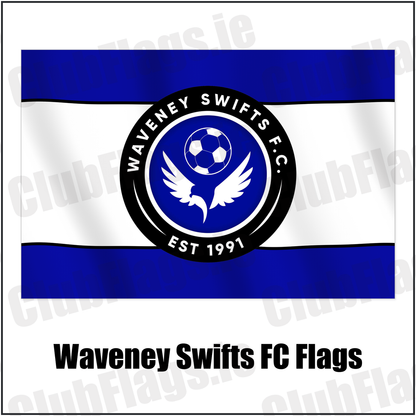 Waveney Swifts FC Flags with the club crest and colours, Antrim Football - ClubFlags.ie