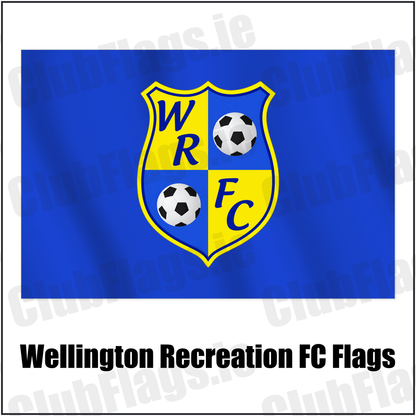 Wellington Recreation FC Flags with the club crest and colours, Antrim Football - ClubFlags.ie