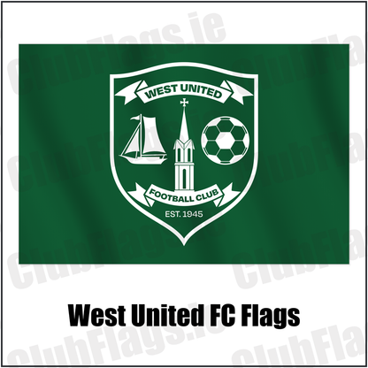 West United FC Flags with the club crest and colours, Galway Football - ClubFlags.ie