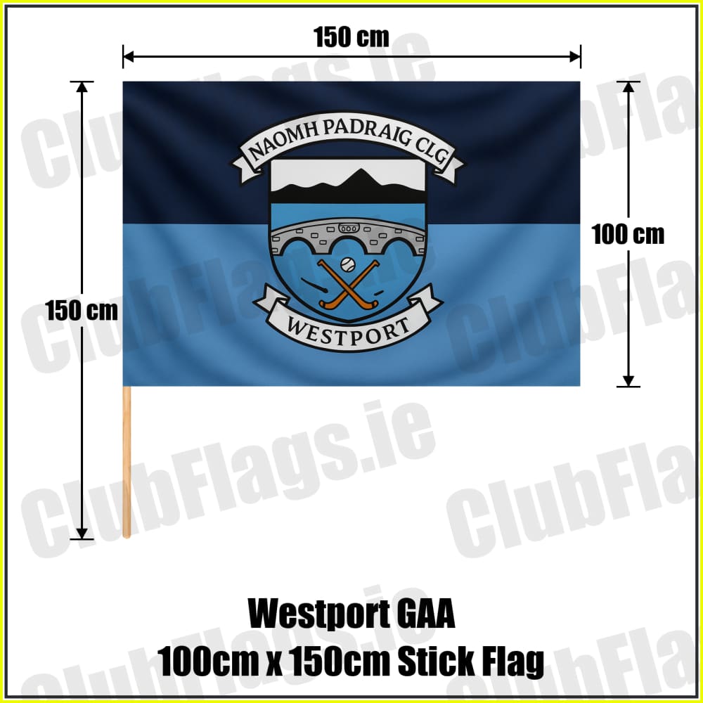 Westport GAA 100cm x 150cm Stick Flag - ClubFlags.ie