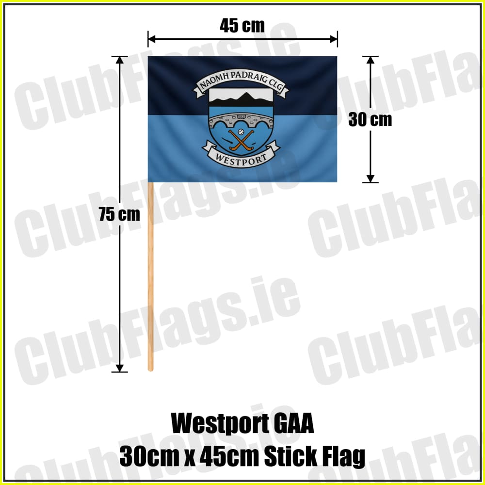 Westport GAA 30cm x 45cm Stick Flag - ClubFlags.ie