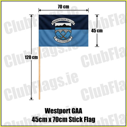 Westport GAA 45cm x 70cm Stick Flag - ClubFlags.ie