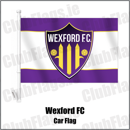 Wexford FC Car Flag with the club crest and colours, Wexford Football - ClubFlags.ie