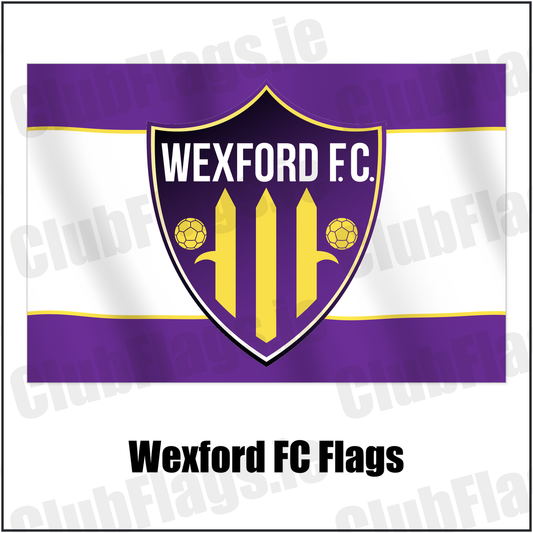 Wexford FC Flags with the club crest and colours, Wexford Football - ClubFlags.ie