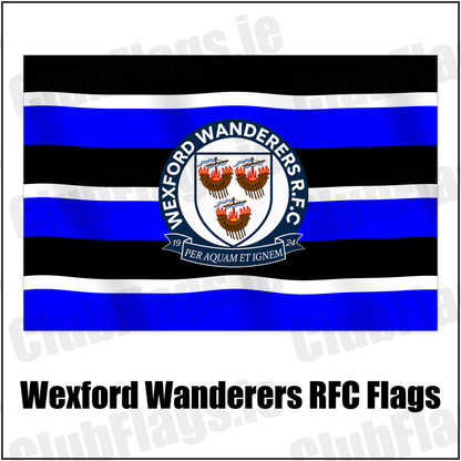 Wexford Wanderers RFC Flags with the verified club crest and colours, Wexford Rugby - ClubFlags.ie