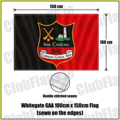 Whitegate GAA 100cm x 150cm Flag (sewn on the edges) - ClubFlags.ie