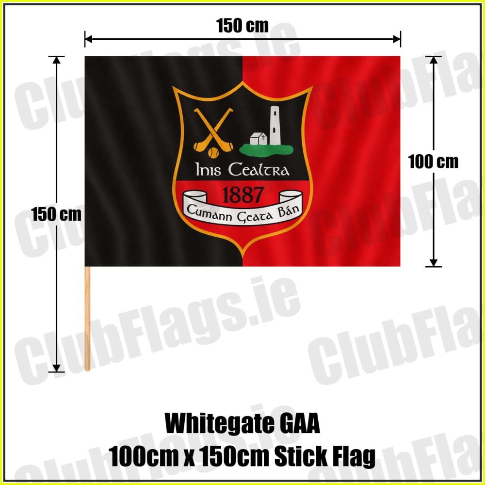 Whitegate GAA 100cm x 150cm Stick Flag - ClubFlags.ie