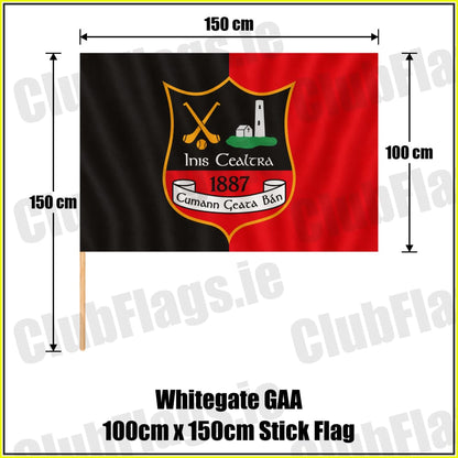 Whitegate GAA 100cm x 150cm Stick Flag - ClubFlags.ie
