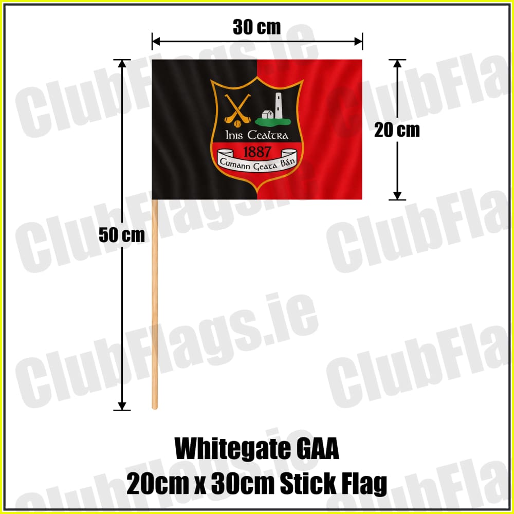 Whitegate GAA 20cm x 30cm Stick Flag - ClubFlags.ie