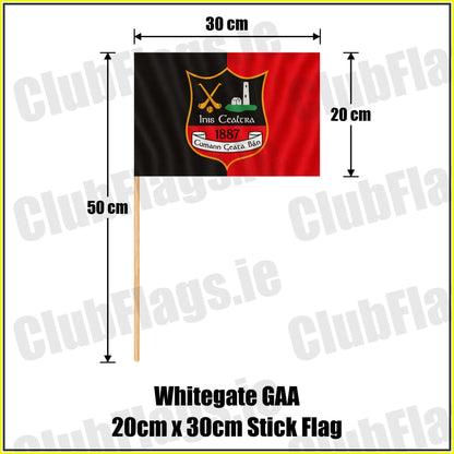 Whitegate GAA 20cm x 30cm Stick Flag - ClubFlags.ie