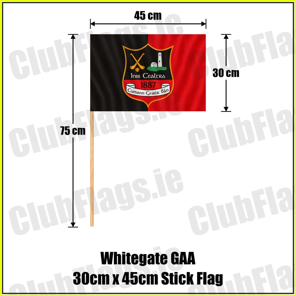 Whitegate GAA 30cm x 45cm Stick Flag - ClubFlags.ie