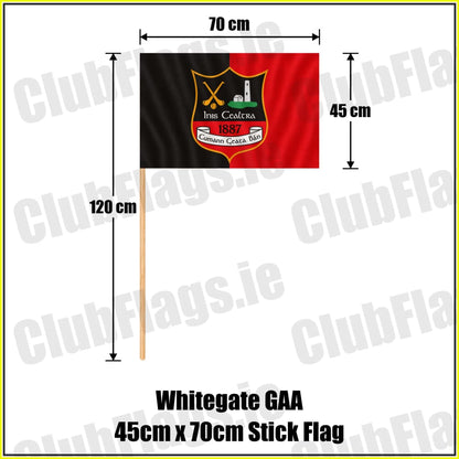 Whitegate GAA 45cm x 70cm Stick Flag - ClubFlags.ie