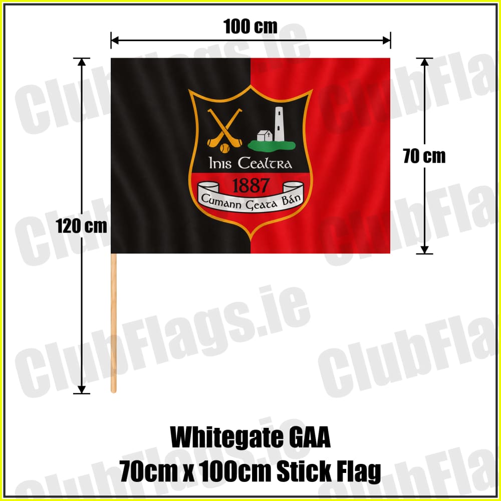Whitegate GAA 70cm x 100cm Stick Flag - ClubFlags.ie