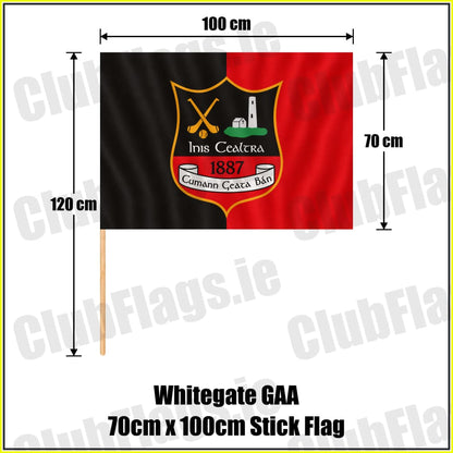 Whitegate GAA 70cm x 100cm Stick Flag - ClubFlags.ie