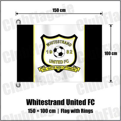 Whitestrand United FC 150cm x 100cm Flag Pole Flag with Rings with the club crest and colours, Donegal Football - ClubFlags.ie