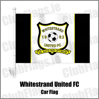 Whitestrand United FC Car Flag with the club crest and colours, Donegal Football - ClubFlags.ie