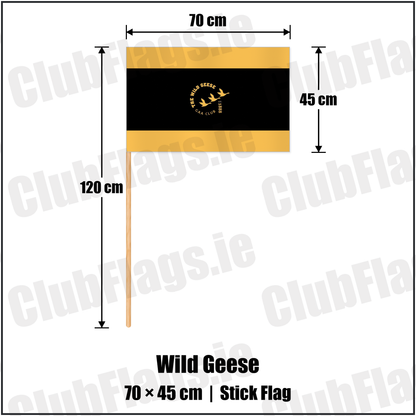 Wild Geese 45cm x 70cm Stick Flag with the club crest and colours, Dublin GAA - ClubFlags.ie