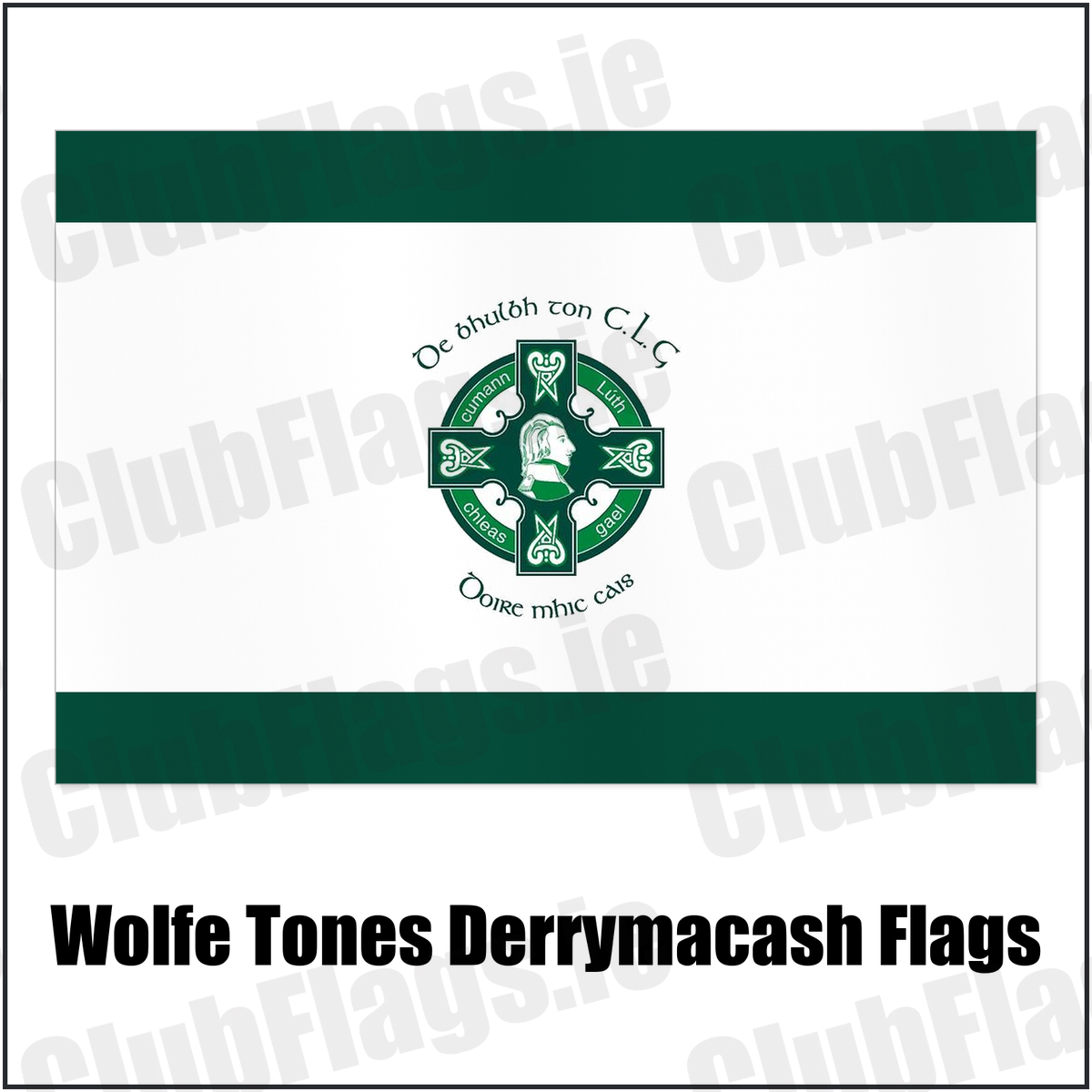 Wolfe Tones Derrymacash Flags with the club crest and colours, Armagh GAA - ClubFlags.ie