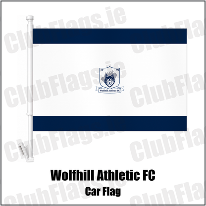 Wolfhill Athletic FC Car Flag with the club crest and colours, Laois football - ClubFlags.ie